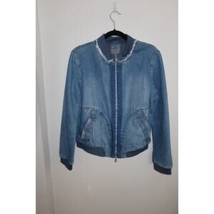 NWOT Marithé François Girbaud Denim Bomber Jacket Size XL